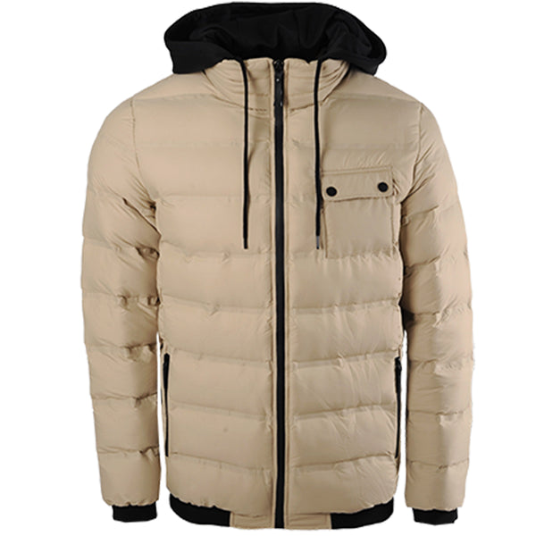 Soulstar Padded Jacket With Sweater Hood Stone