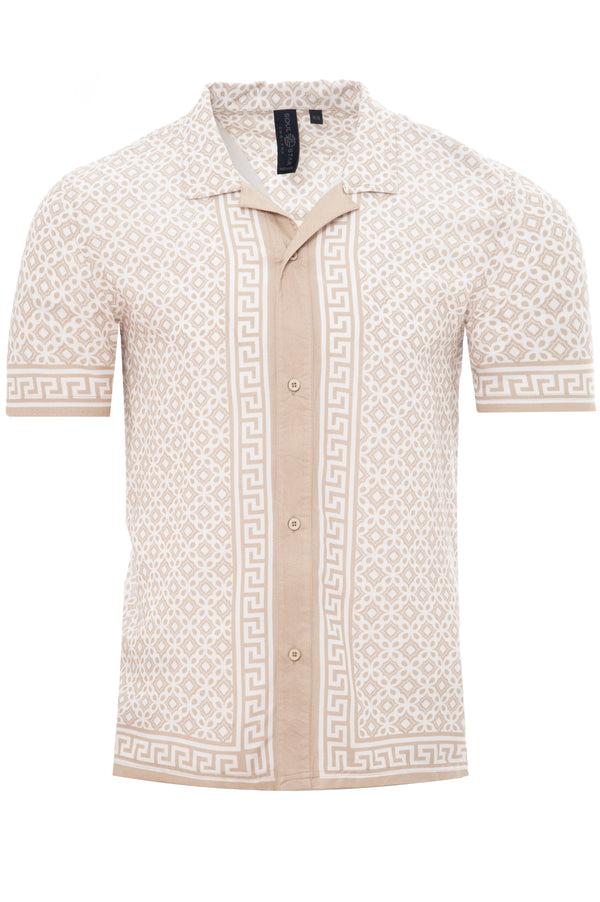 Soulstar Pattern Short Sleeved Shirt Mid Blue