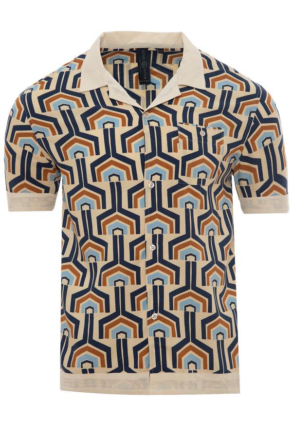 Soulstar Patterned Print Shirt Navy