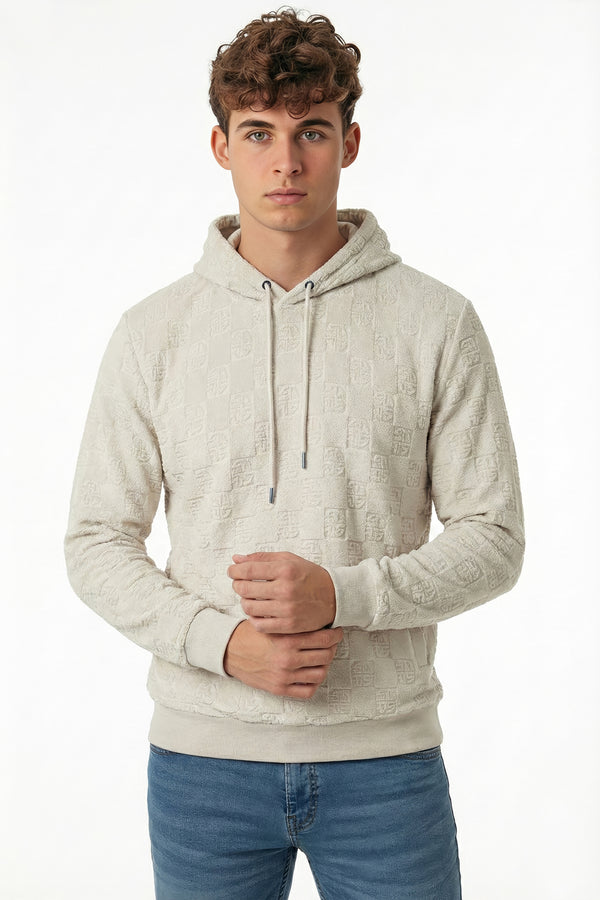 soulstar Print Textured Hooded Jumper Baby blue