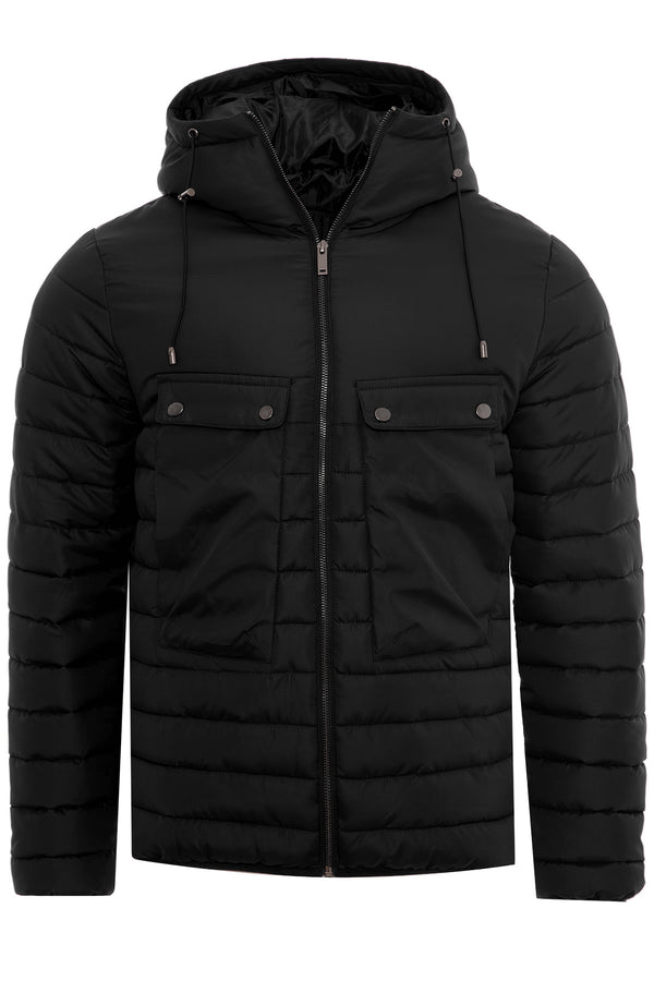 Soulstar Puffer Hooded Coat Black