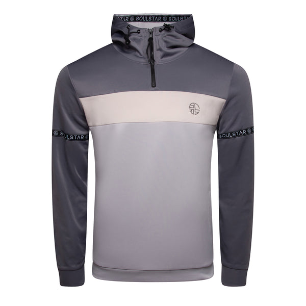 Soulstar Quarter-Zip Color-Block Hoodie Blue
