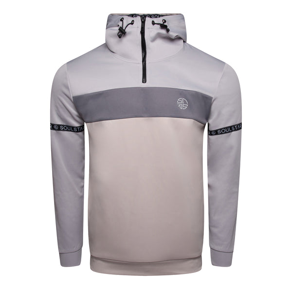 Soulstar Quarter-Zip Color-Block Hoodie Blue