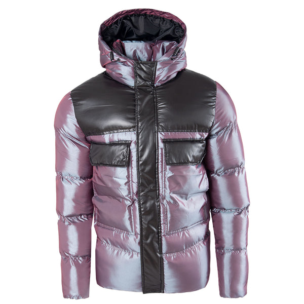 Soulstar Reflective Puffer Jacket Purple