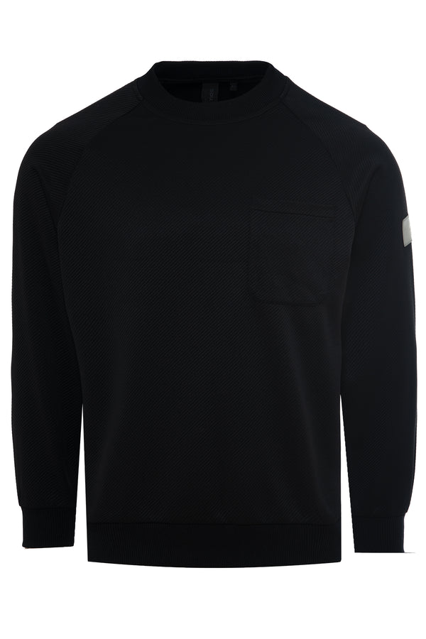 Soulstar Regent Textured Crewneck Sweatshirt Black
