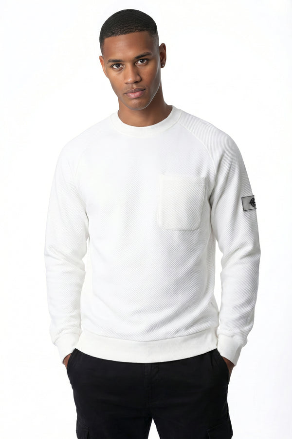 soulstar Regent Textured Crewneck Sweatshirt Black