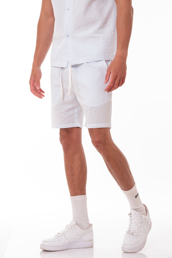 soulstar Seersucker Fabric Shorts Blue