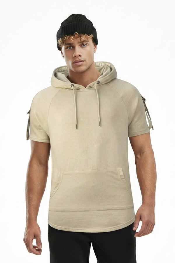 soulstar Short Sleeve Utility Hoodie Light blue