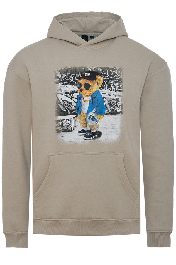 Soulstar Skater Bear Hoodie Stone