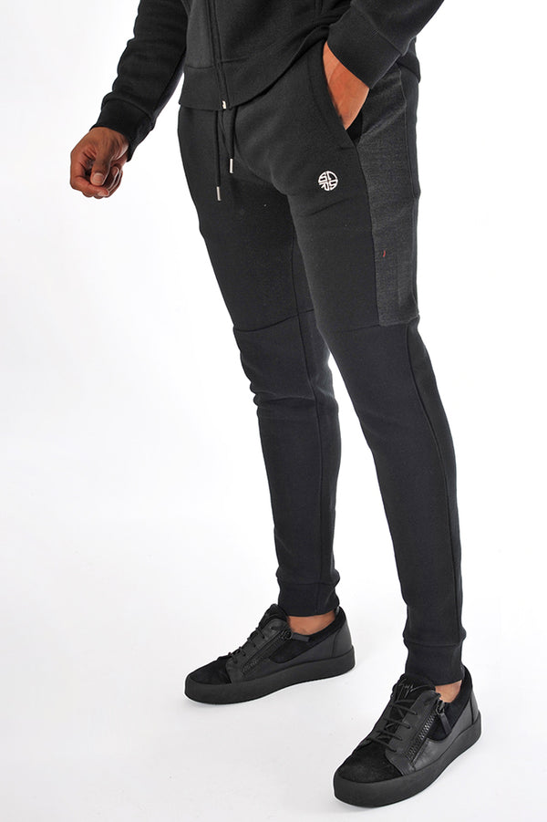 Soulstar Slim Fit Skinny Panel Jogger Black