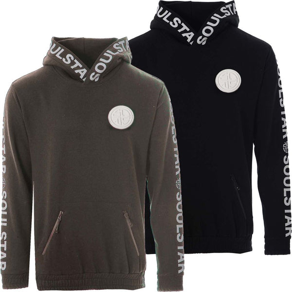 Soulstar Soulstar Branded Hooded Sweatshirt Black