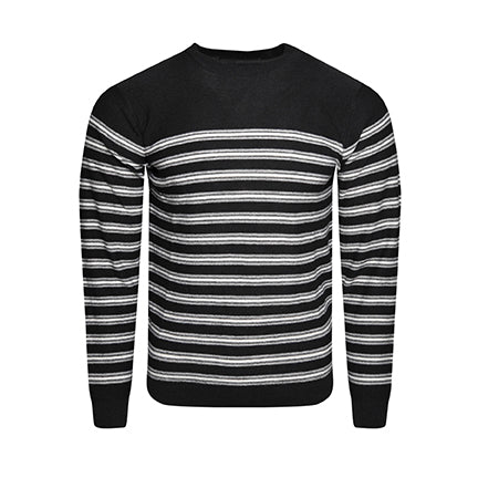 Soulstar Striped Crew Neck Jumper Gray