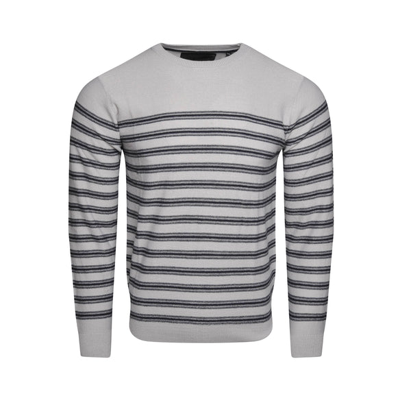 Soulstar Striped Crew Neck Jumper Gray
