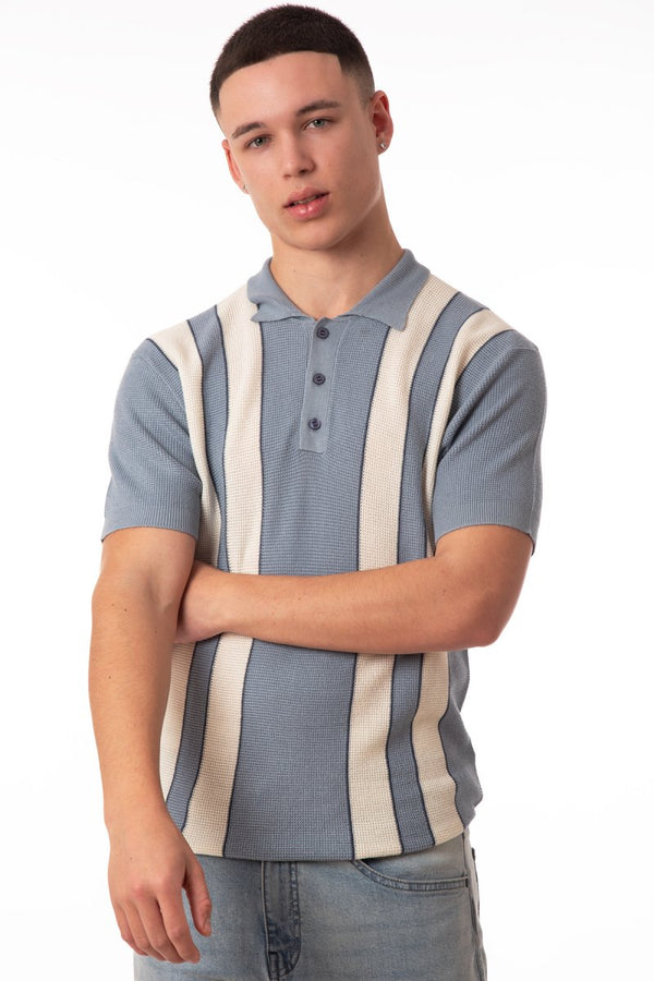 Soulstar Striped Polo Knit Brown