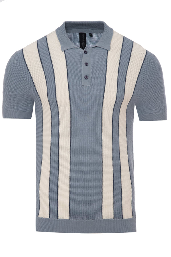 Soulstar Striped Polo Knit Brown