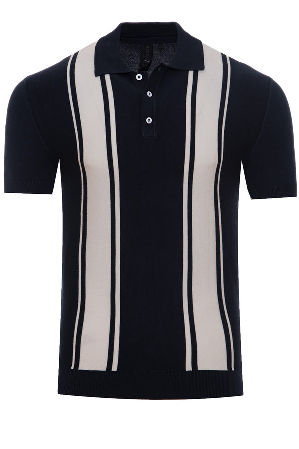 Soulstar Striped Polo Navy