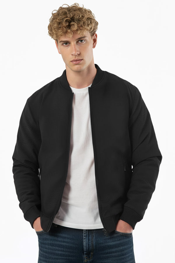 soulstar Textured Bomber Jacket Black