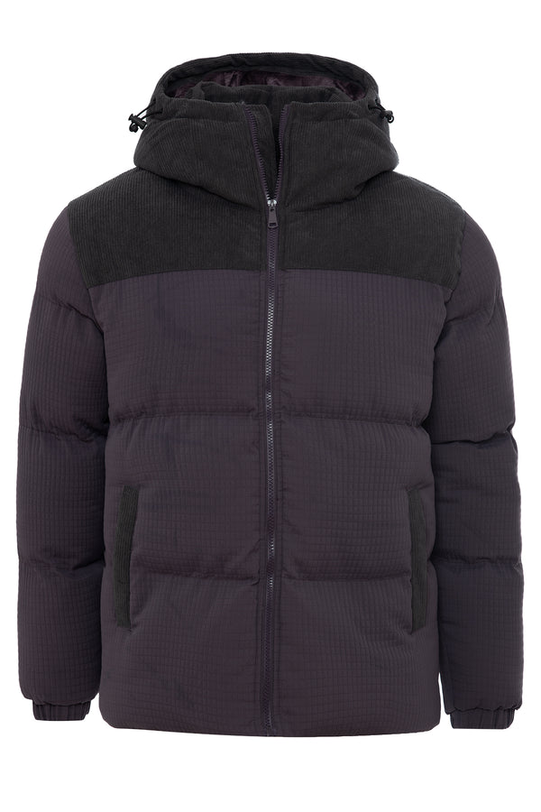 Soulstar Textured Panel Puffer Jacket Black