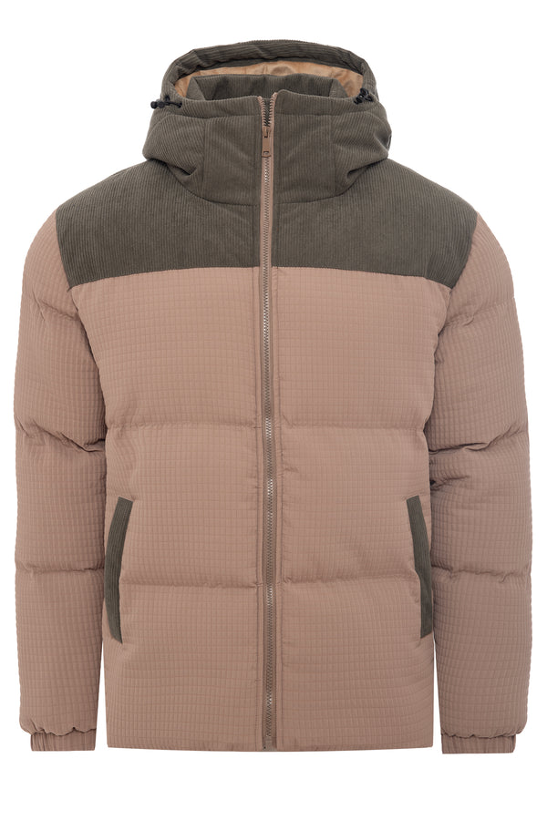 Soulstar Textured Panel Puffer Jacket Black