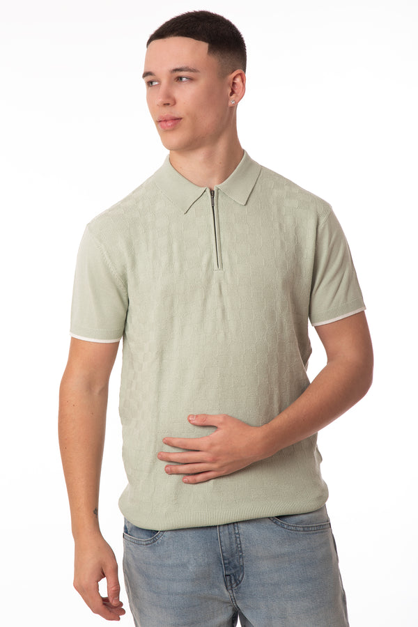 Soulstar Textured Polo Light Blue