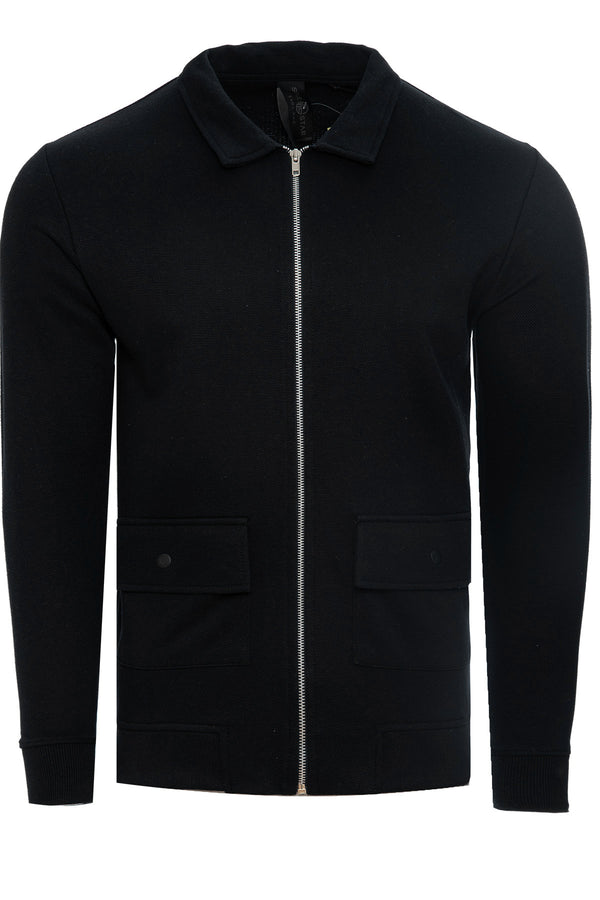 Soulstar Utility Zip Sweatshirt Jacket Black