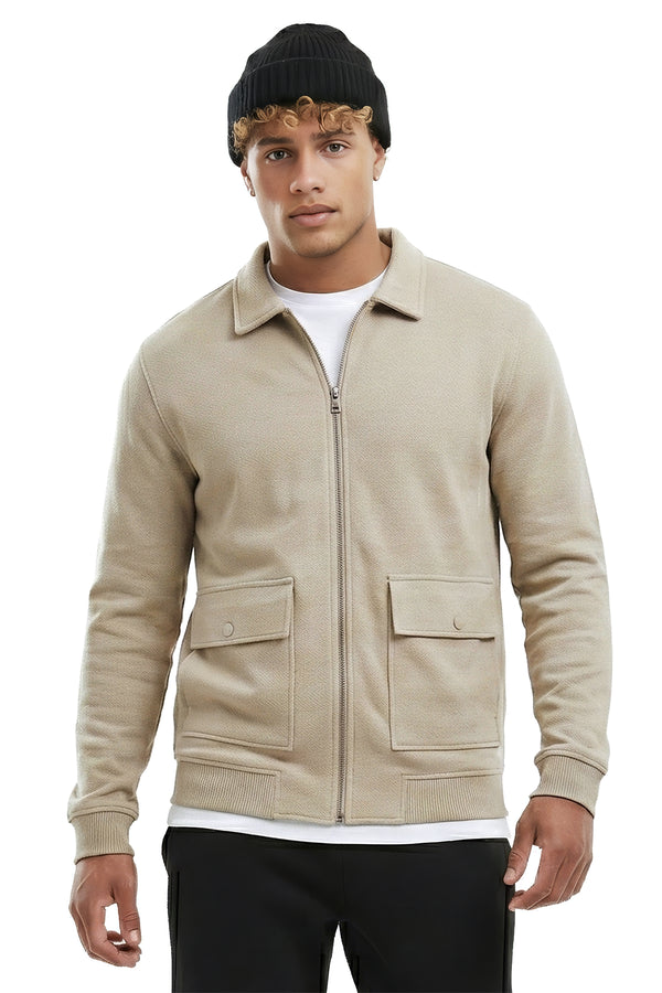 Soulstar Utility Zip Sweatshirt Jacket Black