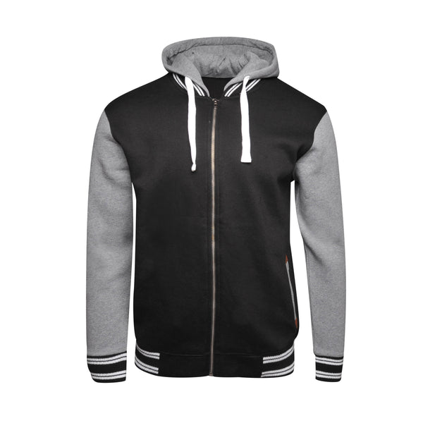 Soulstar Varsity Zip Hoodie Jacket Airforce Blue