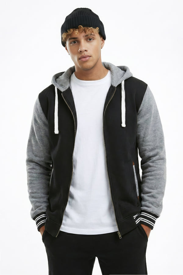 soulstar Varsity Zip Hoodie Jacket Airforce Blue