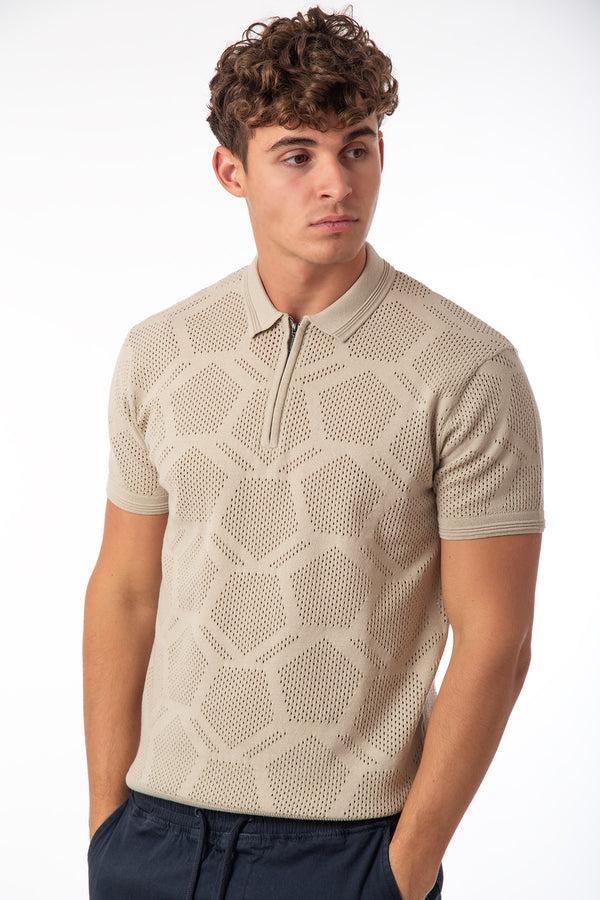 soulstar Zip Collar Polo Stone