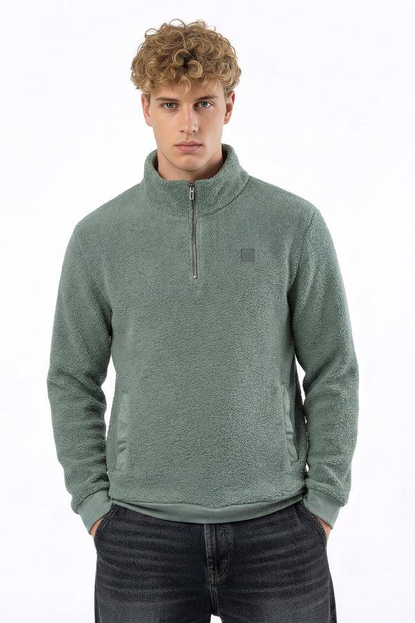 soulstar Teddy Fleece Sweater - Sherpa Pullover Green