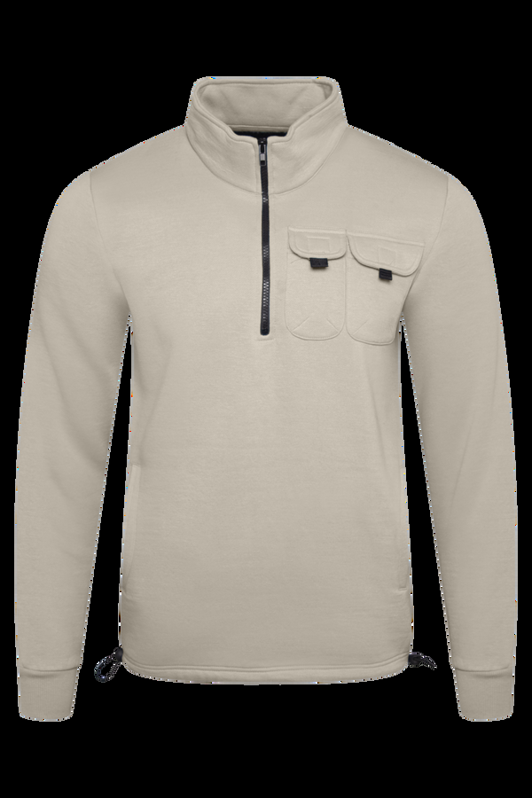 Soulstar Utility Half-Zip Sweatshirt With Chest Pockets Sky