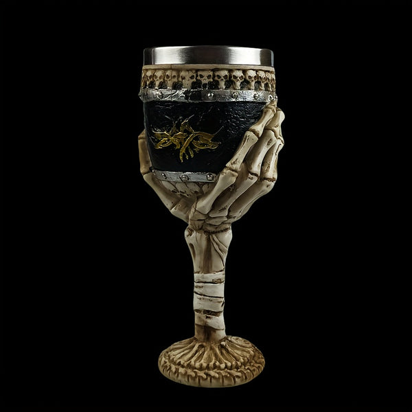Sourpuss Clothing 1pc Creative Skull Hand Goblet Gothic Ossuary Palm Skull Skeletal Bones Armor Wine Cup Resin Body Stainless Steel Goblet Drinking Cup Party Drinkware Halloween Romantic Novelty Gothic Gift Room Decor Home Decor