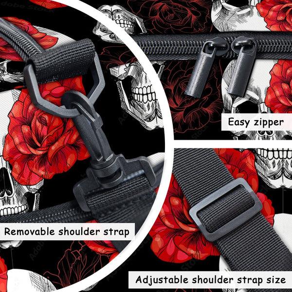 Sourpuss Clothing 1pc Skull And Rose Trendy Multifunctional Travel Bag - & Durable Spacious Design For Outdoor/ Daily Use Travel & Camping - Back To School Season