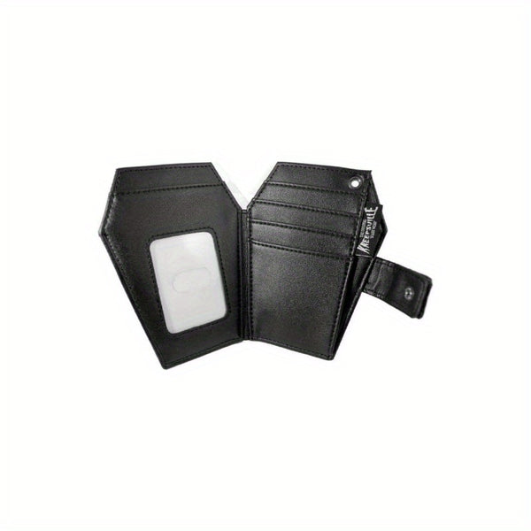 sourpuss clothing Gothic Embossed Skull Coffin Wallet for Women - Edgy TPU Leather Zipper Closure Wallet with Multiple Card Slots Bats & Roses Design Durable Gothic Fashion Accessory Goth Purse Alternative Style Dark Aesthetic S