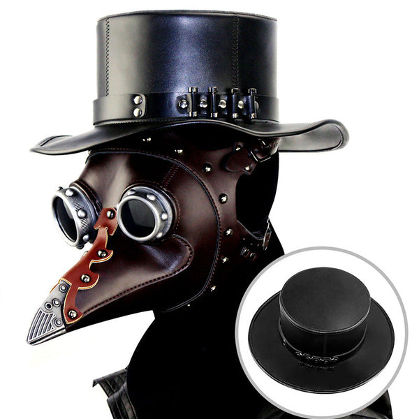 sourpuss clothing Gothic PU Leather Plague Doctor Top Hat