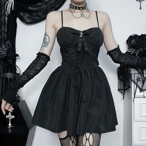 sourpuss clothing Gothic Puff Sleeve Polo Top And Dress Set