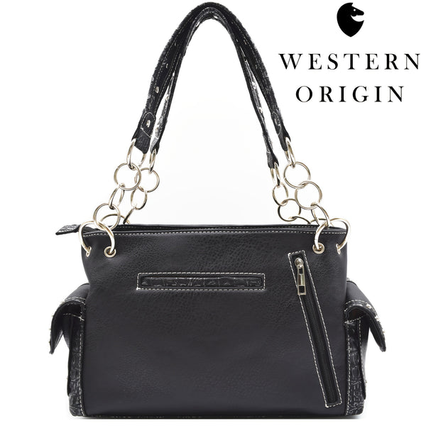 Sourpuss Clothing Punk Gothic Rock Metallic Skull Day Of The Dead Floral Sugar Skull Purse Women Handbag Shoulder Bag Wallet Set