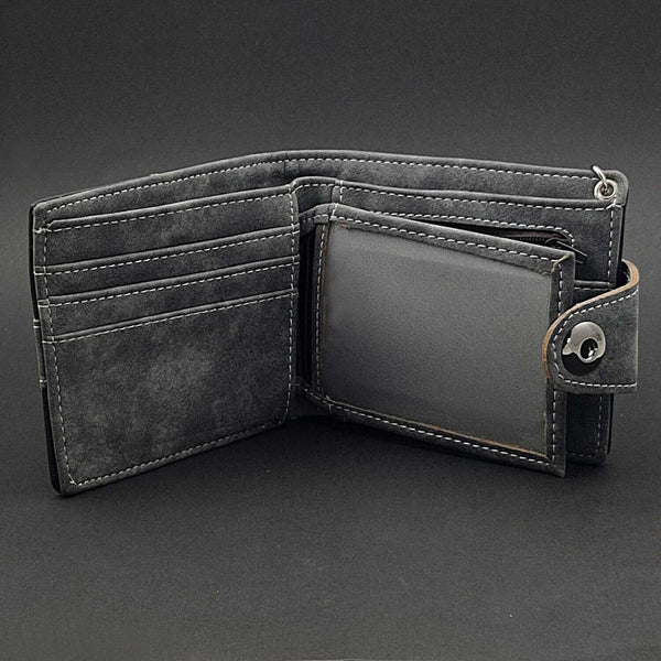 Sourpuss Clothing Skull Punk Biker Casual Hasp Wallet Purse With Chain For Men Or Boy