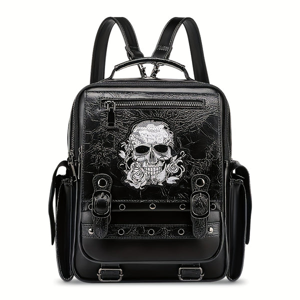 sourpuss clothing Women Skull Rivet Backpack Purse Fashion Designer Travel Bag Ladies Skull Backpack