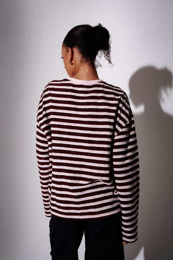 South Beach Align Textured Long Sleeve Tee In Brown