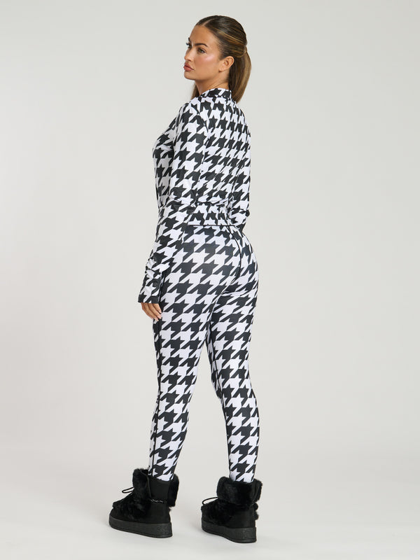 South Beach Alpine Legging In Monochrome Houndstooth