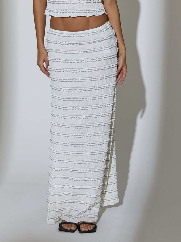 South Beach Bondi Textured Maxi Skirt In Monochrome