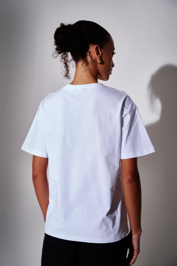 South Beach Ski Cocktail Glass Graphic Tee In White