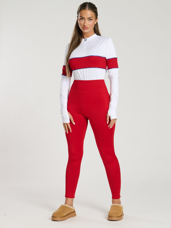 South Beach Alpine Base Layer Legging In Cherry