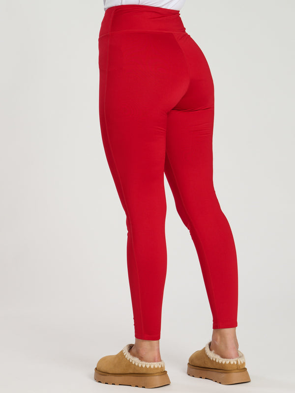 South Beach Alpine Base Layer Legging In Cherry