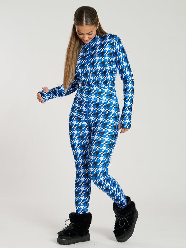 South Beach Alpine Legging In Cobalt Houndstooth