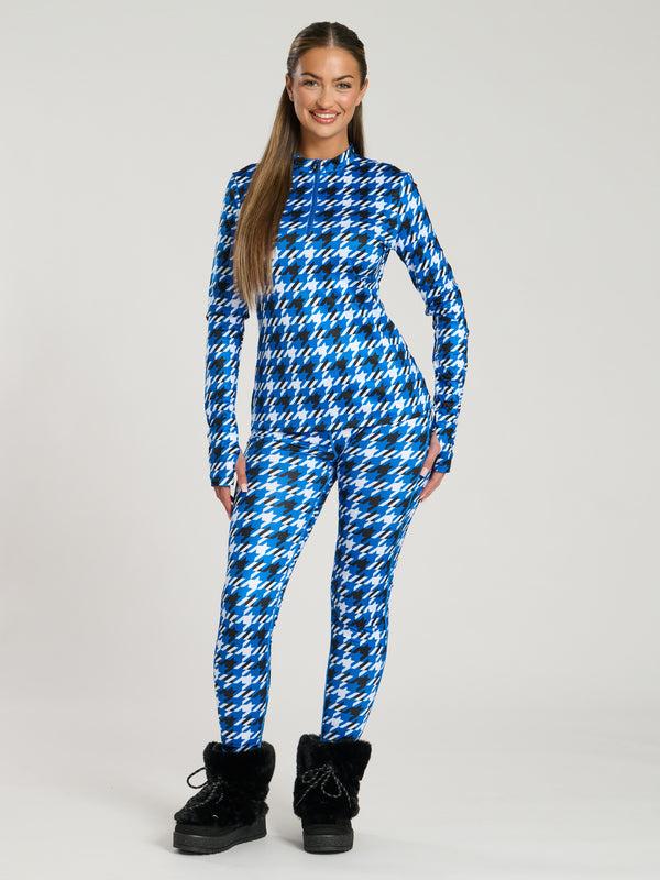 South Beach Alpine Legging In Cobalt Houndstooth