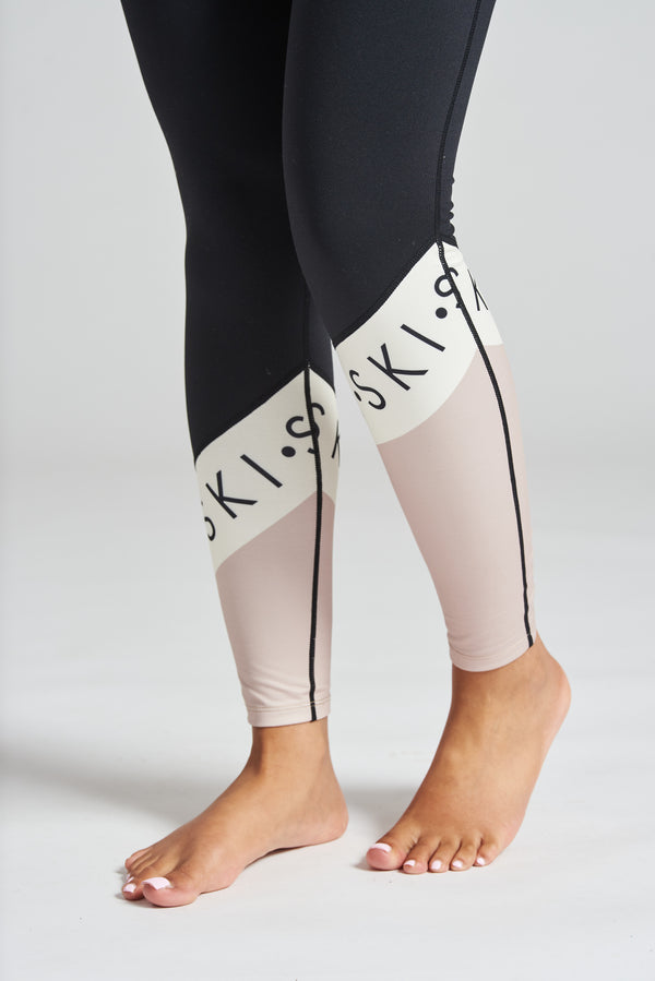 South Beach Alpine Ski Slogan Legging In Beige
