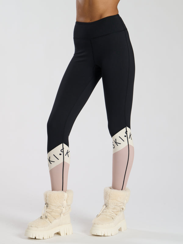 south beach Alpine Ski Slogan Legging in Beige