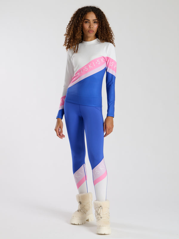 South Beach Alpine Ski Slogan Legging In Blue